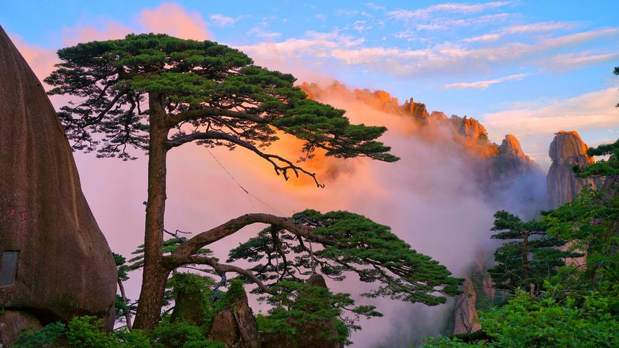 雨后黄山雨后放晴：云海、霞光、瀑布入画来